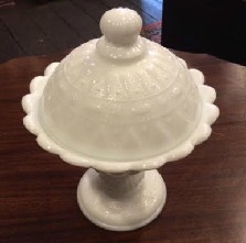 Milk Glass Covered Compote