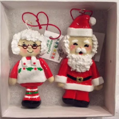 Santa & Mrs Clause dough ornaments