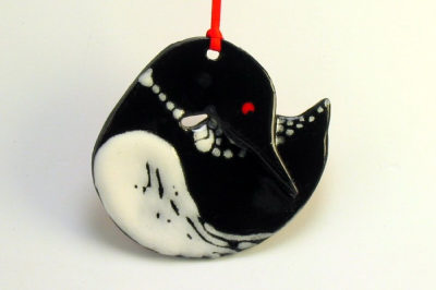 Round Loon Pottery Ornament