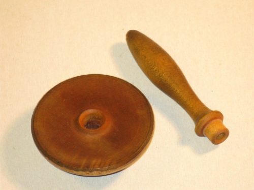 19th Century Victorian Wooden Darning Mushroom w/ A Needle Case Handle