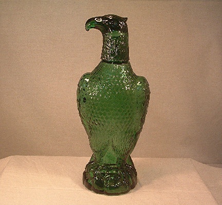 Eagle Decanter - Vintage Made In Italy Green Glass - 1970s