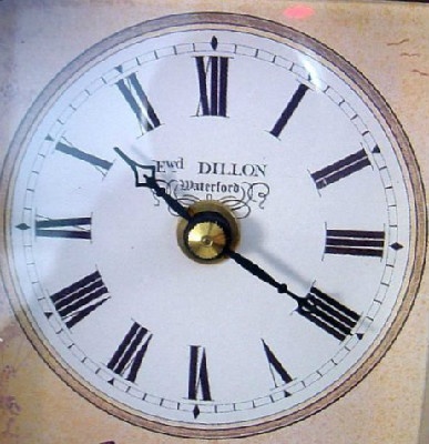 Carriage Clock w/ Hunt Scene & Simulated Burlwood Case - Ewd Dillon Waterford - England