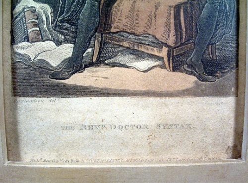 Early 1800's - Thomas Rowlandson - Hand Coloured Engraving Titled - "The Rev.d Dr. Syntax"