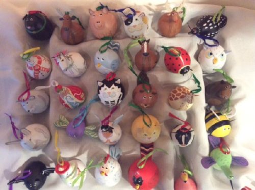 Gourd Ornaments - Individually Made In Vermont By A Vermont Artisan