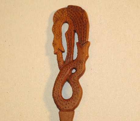 Sailor Carved Wooden Spoon w/ Serpents