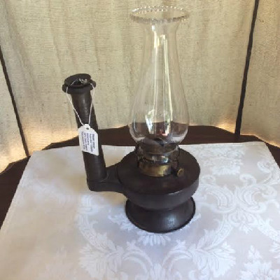 Steam Gauge Patented Tubular Hand Lamp - 1874 - Irwin Patent Tin Kerosene Lantern