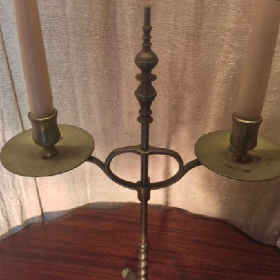 Adjustable - English - Brass Library Candlestick - Circa 1870