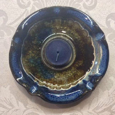 Tea-light Candle Holders - Pottery & Recycled Glass - Individually Made - Made In America