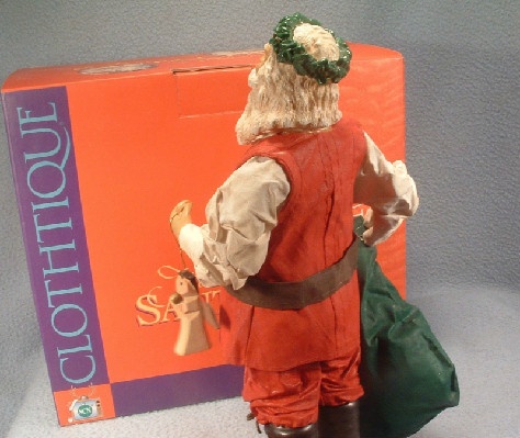 Clothtique Possible Dreams Santa Claus with Wooden Angel - 1986 - Vintage