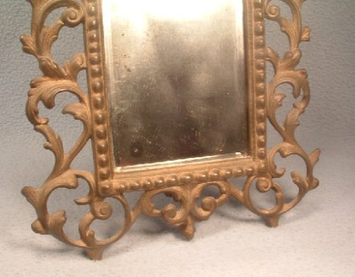 Victorian - Ornate Cast Iron - Dresser Mirror - Vintage National Bronze & Iron Works