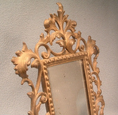 Victorian - Ornate Cast Iron - Dresser Mirror - Vintage National Bronze & Iron Works
