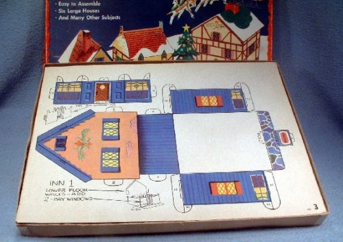 Winter Christmas Village - Punch Out And Build Set - Vintage 1940's Wallis Rigby