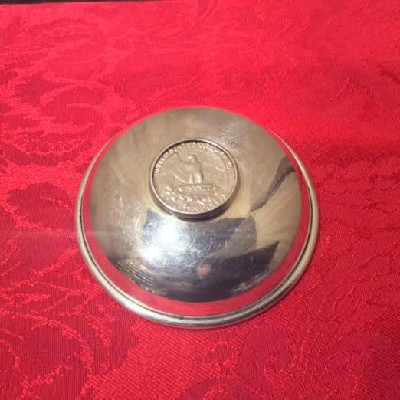Sterling Pin Dish w/ United States Coin - 1963 Liberty Quarter