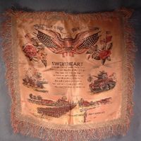 Silk Souvenir Army Pillow Sham - Fort Knox, KY - Vintage Sweetheart 1940s - Great piece of US Militaria