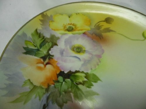 Nippon Floral Plate - Hand Painted - Artist Signed