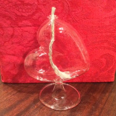 Heart On Side Glass Oil Lamp / Vase - The Perfect Way To Say "I Love You"