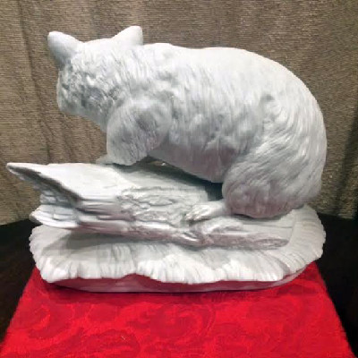 White Bisque Porcelain - Raccoon Sculpture - Figurine - Made in Germany