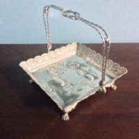 Embossed Handled Fruit Basket - Victorian Quadruple Silver Plate - Wilcox Silver Plate Company