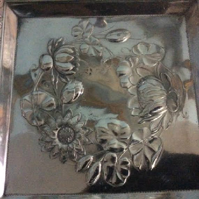 Embossed Handled Fruit Basket - Victorian Quadruple Silver Plate - Wilcox Silver Plate Company
