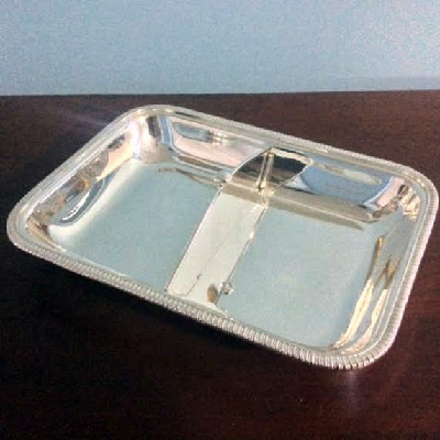 Covered Divided Serving Dish - Vintage Silver Plate - Downton Abbey Elegance