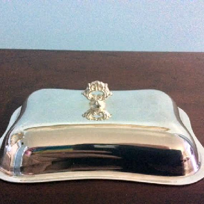 Silver - Double Sided Serving Dish - Footed w/ Passing Handle - Downton Abbey Elegance