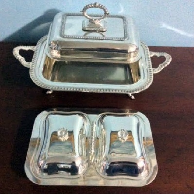 Sheffield Silver - Covered Serving Dish w/ Double Insert - Downton Abbey Elegance
