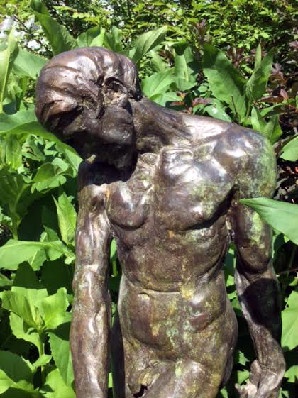 Auguste Rodin - "Adam" Bronze Sculpture - Half Size