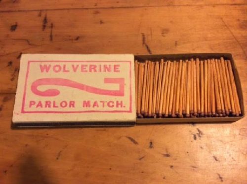 Vintage Wolverine Parlor Matches - Unused Box of Vintage Matches - Ideal for Early Lighting Collector