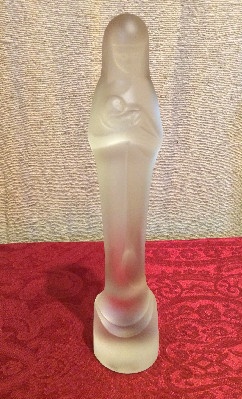 Leerdam Art Deco Frosted Crystal Glass Madonna & Child Sculpture - Stef Uiterwaal
