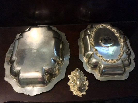 George Waterhouse & Co Sheffield Silver Covered Serving Dish - Double Serving Dish - English Elegance