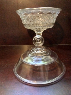 EAPG - Portland Glass Co. - Chain & Shield - Covered Footed Compote - ca.1870