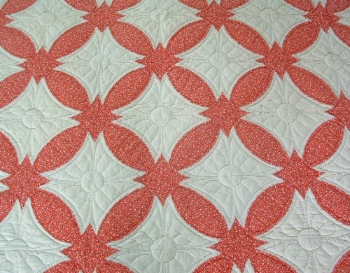 "Winners Circle" - Red & White Appliqued Quilt & 2 Shams w/ Provenance -1980/1981