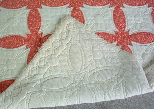 "Winners Circle" - Red & White Appliqued Quilt & 2 Shams w/ Provenance -1980/1981