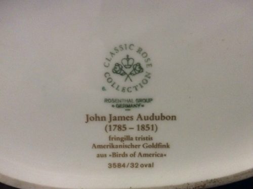 Large John James Audubon Birds of America Goldfinch Pillow Vase - Rosenthal China #32 of 3584